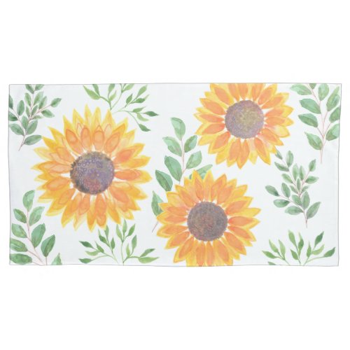 Yellow Sunflower Floral Pillow Case