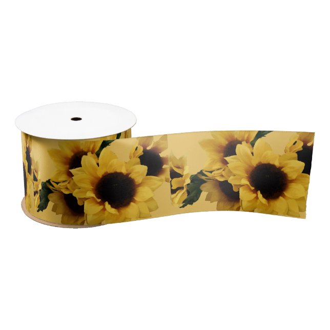 Yellow Sunflower Floral Ribbon (Spool)