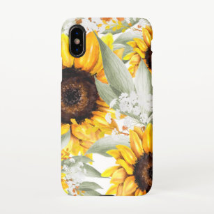 Yellow Sunflower Floral Rustic Fall Flower iPhone X Case