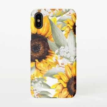 Yellow Sunflower Floral Rustic Fall Flower Iphone X Case by Boho_Chic at Zazzle