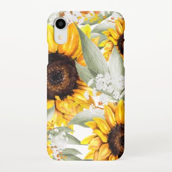 Yellow Sunflower Floral Rustic Fall Flower Iphone Xr Case by Boho_Chic at Zazzle