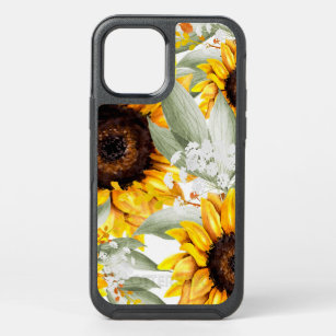Yellow Sunflower Floral Rustic Fall Flower OtterBox Symmetry iPhone 12 Case
