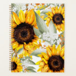 Yellow Sunflower Floral Rustic Fall Flower Planner