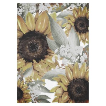 Yellow Sunflower Floral Rustic Fall Flower Tablecloth by Boho_Chic at Zazzle