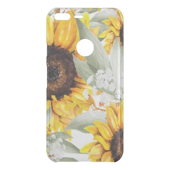 Yellow Sunflower Floral Rustic Fall Flower Uncommon Google Pixel Xl Case by Boho_Chic at Zazzle