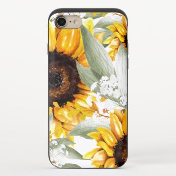 Yellow Sunflower Floral Rustic Fall Flower Iphone 8/7 Slider Case by Boho_Chic at Zazzle