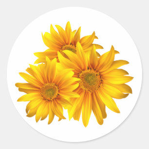 Yellow Sunflower Floral Sticker / Seal