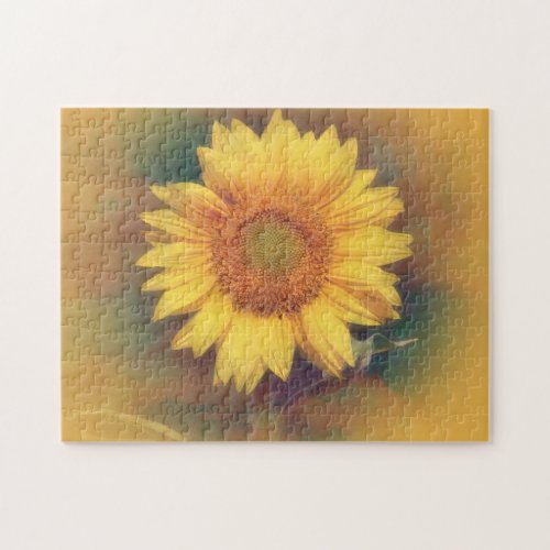 Yellow Sunflower Flower Art Puzzle