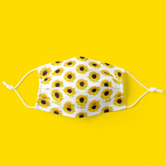 Yellow Sunflower Flower Floral Pattern Cloth Face Mask