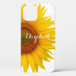 Yellow Sunflower Flower Floral Personalized Iphone 12 Case at Zazzle