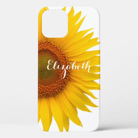 Yellow Sunflower Flower Floral Personalized Iphone 12 Case