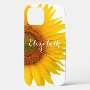 Yellow Sunflower Flower Floral Personalized iPhone 12 Case
