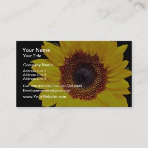 Yellow sunflower flowers business card