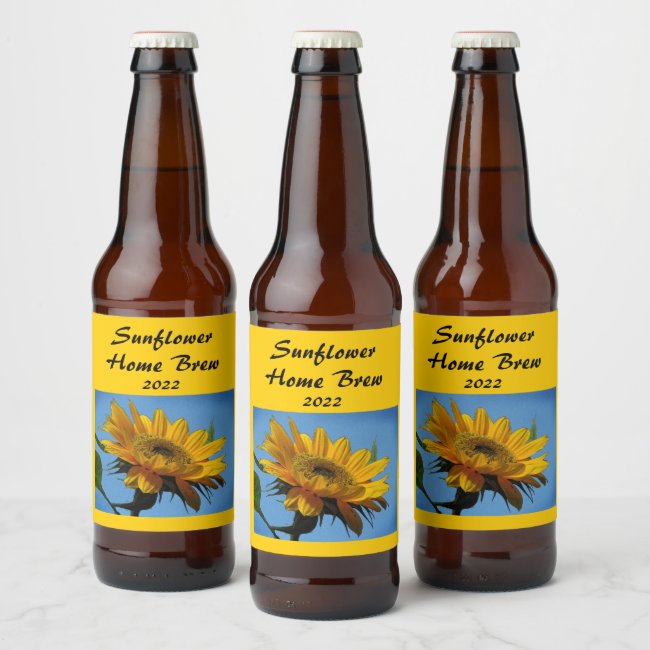 Yellow Sunflower for Ukraine Beer Label