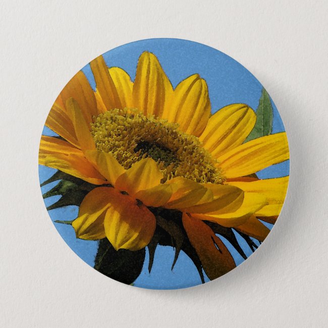 Yellow Sunflower for Ukraine Button