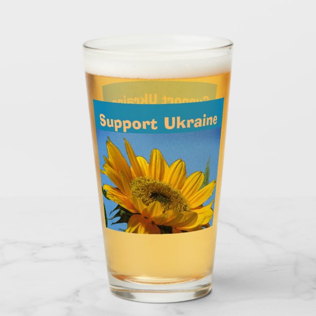 Yellow Sunflower for Ukraine Glass Tumbler