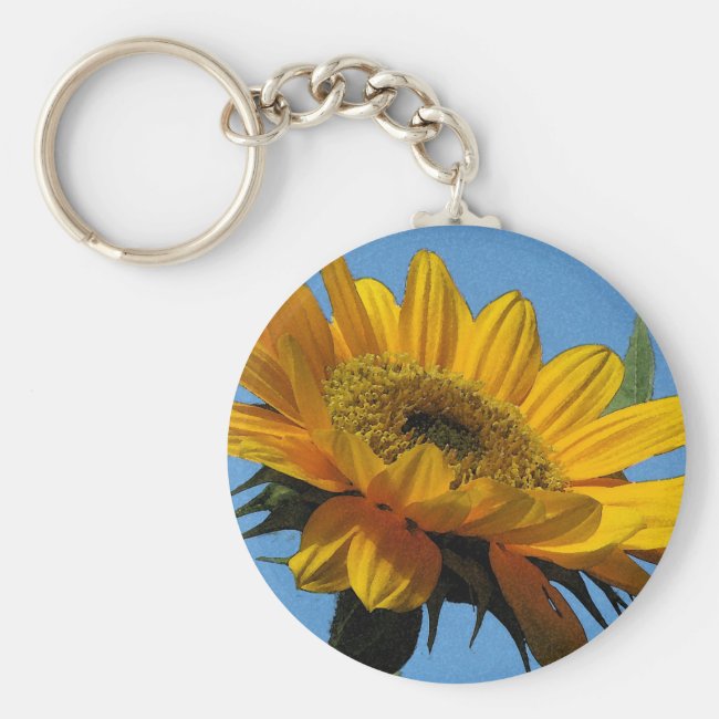 Yellow Sunflower for Ukraine Keychain