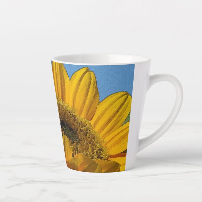 Yellow Sunflower for Ukraine Latte Mug