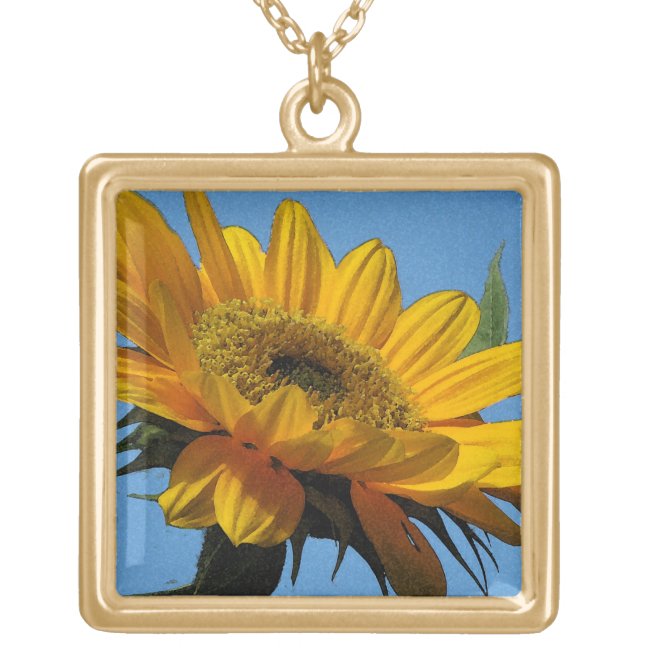 Yellow Sunflower for Ukraine Necklace