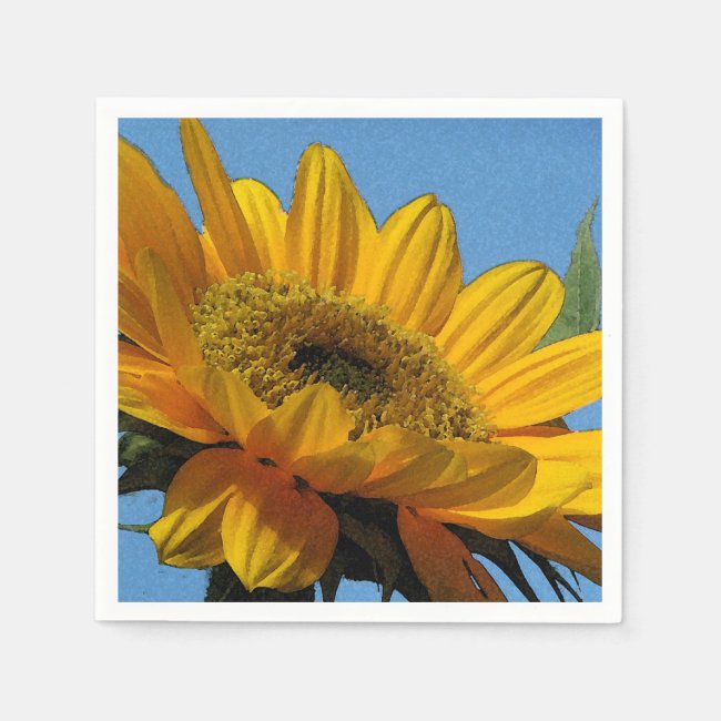 Yellow Sunflower for Ukraine Paper Napkins