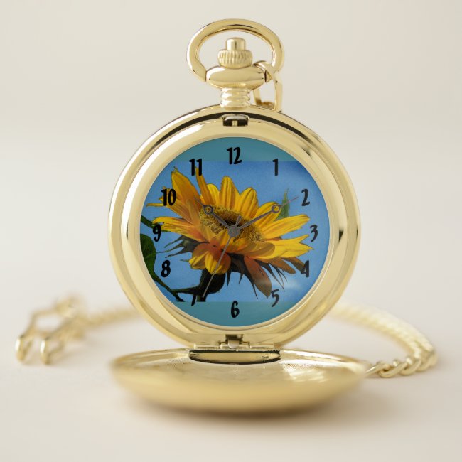Yellow Sunflower for Ukraine Pocket Watch