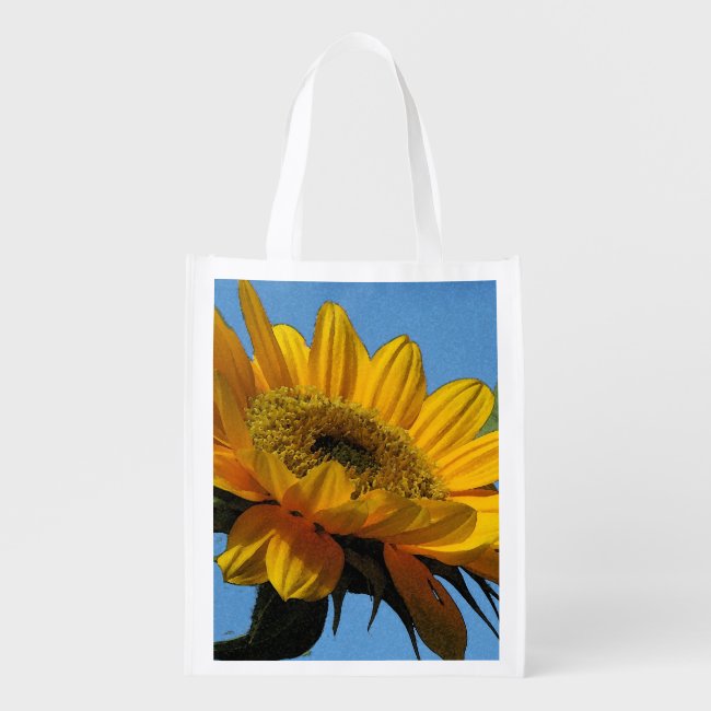Yellow Sunflower for Ukraine Reusable Grocery Bag