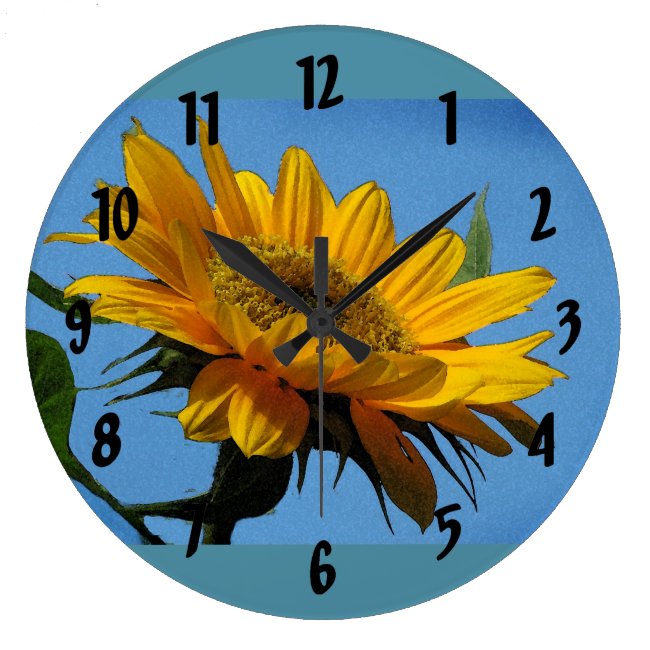 Yellow Sunflower for Ukraine Wall Clock