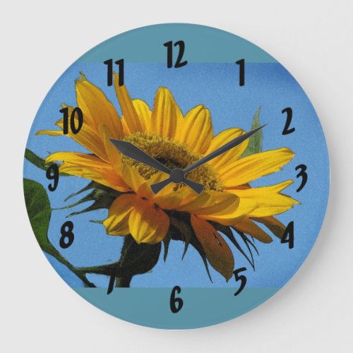 Yellow Sunflower for Ukraine Wall Clock