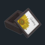 Yellow Sunflower Gift Box<br><div class="desc">The pretty personalized Yellow Sunflower Gift Box makes a thoughtful and unique birthday or holiday gift idea for a flower lover, gardener or florist girlfriend, sister, mom, grandma or wife. Feel free to change the text or font to create a truly customized keepsake present. This beautiful floral gift box features...</div>