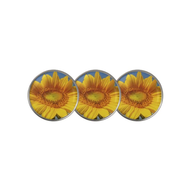 Yellow Sunflower Golf Ball Marker (3 Up)