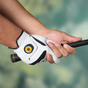 Yellow Sunflower Golf Glove with Marker