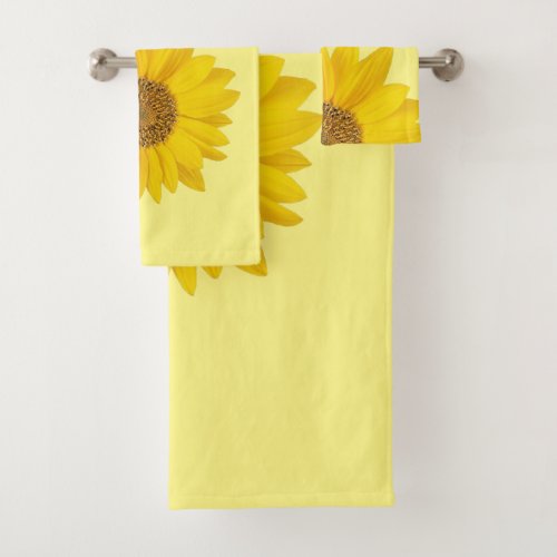 Yellow Sunflower Good Morning Sunshine Bath Towel Set