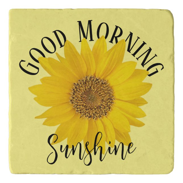 Yellow Sunflower Good Morning Sunshine Trivet (Front)