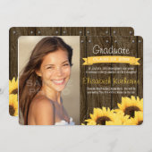 Yellow Sunflower Graduation Announcement (Front/Back)