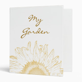 Yellow Sunflower Graphic Gardening Binder