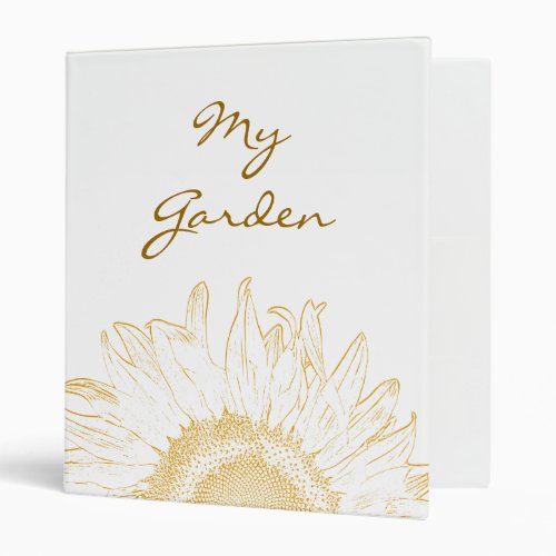 Yellow Sunflower Graphic Gardening Binder