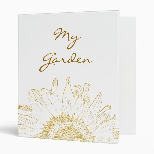 Yellow Sunflower Graphic Gardening Binder (Front/Inside)