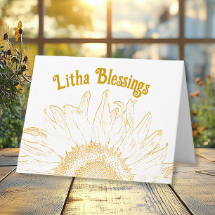 Yellow Sunflower Graphic Litha Summer Solstice Card