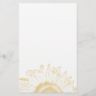 Yellow Sunflower Graphic Stationery