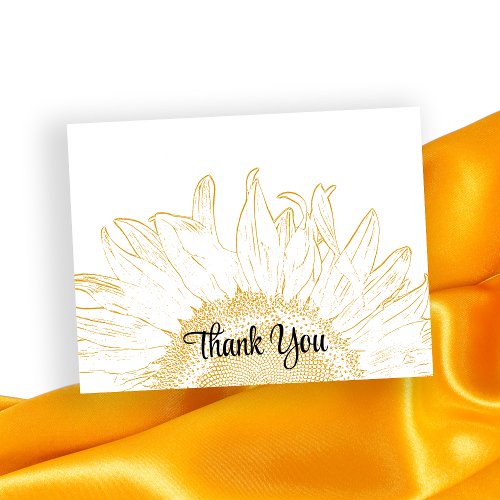 Yellow Sunflower Graphic Thank You Postcard