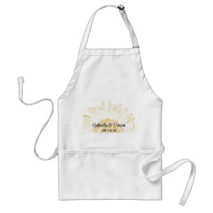 Yellow Sunflower Graphic Wedding Adult Apron