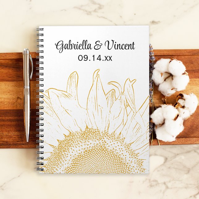 Yellow Sunflower Graphic Wedding Notebook (Creator Uploaded)