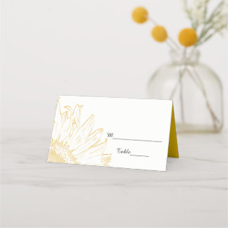 Yellow Sunflower Graphic Wedding Place Card