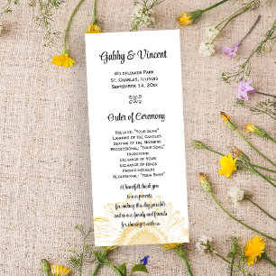 Yellow Sunflower Graphic Wedding Program