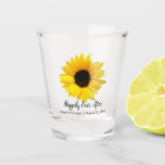Yellow Sunflower Happily Ever After Wedding Shot Glass at Zazzle