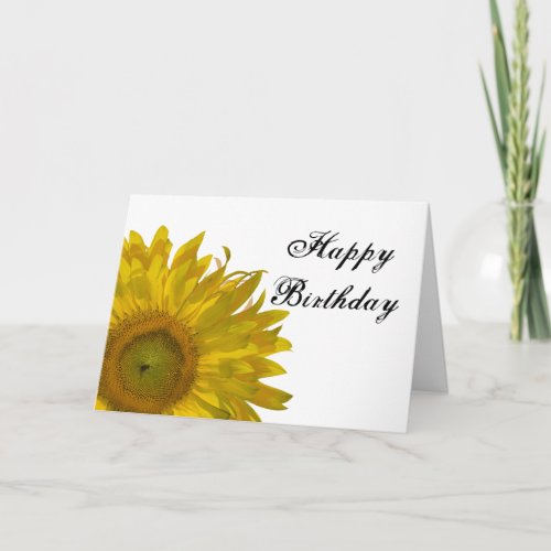 Yellow Sunflower Happy Birthday Card