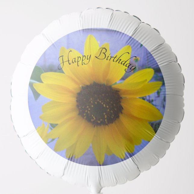 Yellow Sunflower Happy Birthday Photo Balloon (Front)