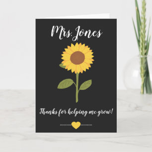 Yellow sunflower helping me grow card