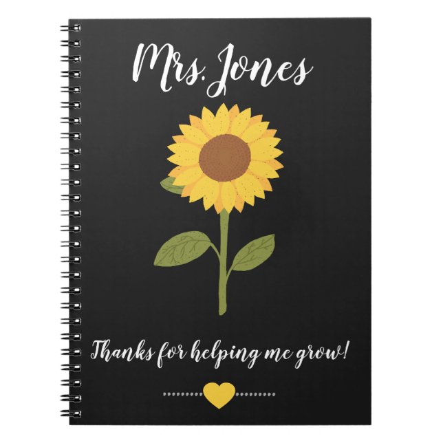 Yellow sunflower helping me grow notebook (Front)