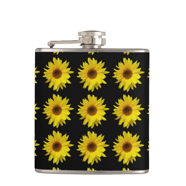 Yellow Sunflower Hip Flask (Front)